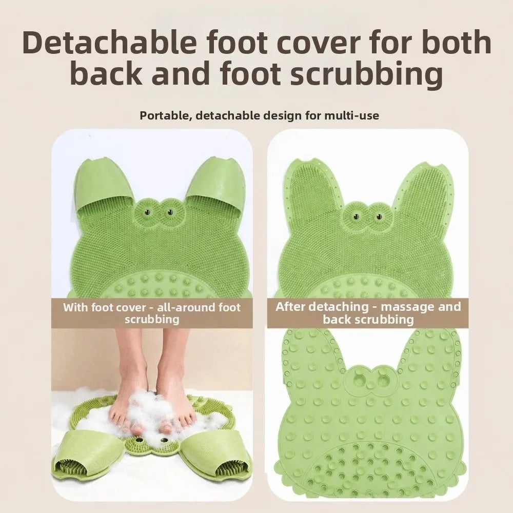 brosse bain moderne bleu vert grenouille adhésif bristles pointus pratique