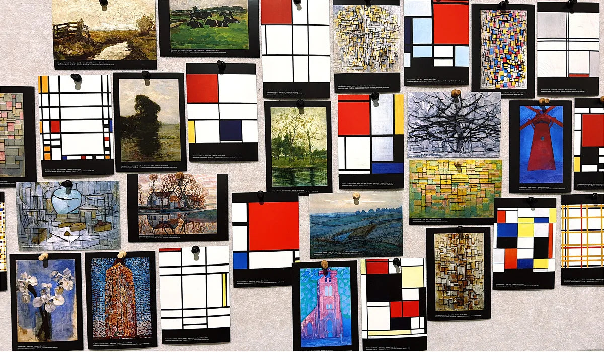 cartes postales créatives différentes couleurs classique moderne abstrait clips kit décoration murale DIY