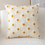 coussins brodés fleurs blancs jaunes modernes 30x50cm opaques décoration maison