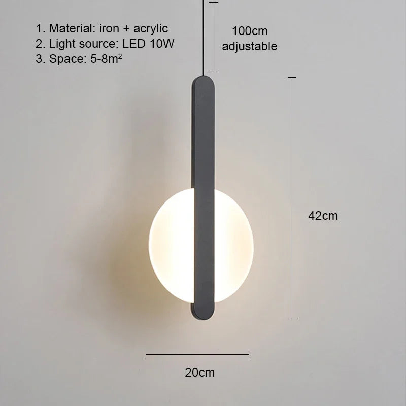 Lampes suspendues modernes minimaliste câble suspension plaque fixation globes opale abatjour blanc noir chambre