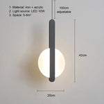 Lampes suspendues modernes minimaliste câble suspension plaque fixation globes opale abatjour blanc noir chambre