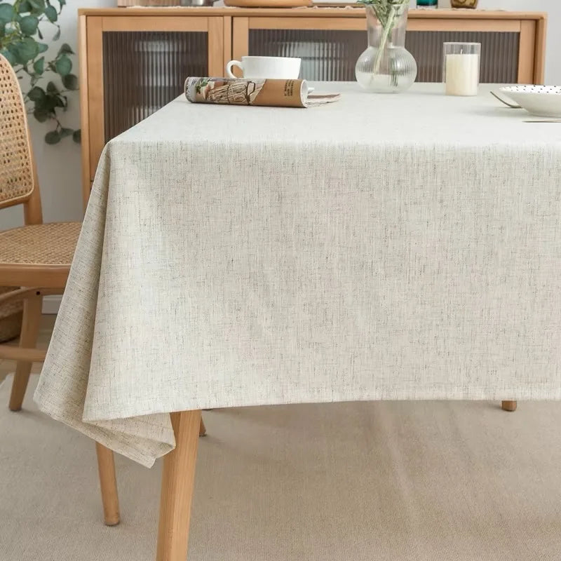 nappe table lin coton imperméable huile rustique crème minimaliste occasion fête mariage