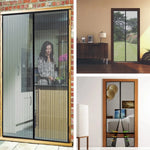 rideau porte maille fine anti insectes fermeture magnétique auto fermeture moderne noir ventilation domestique