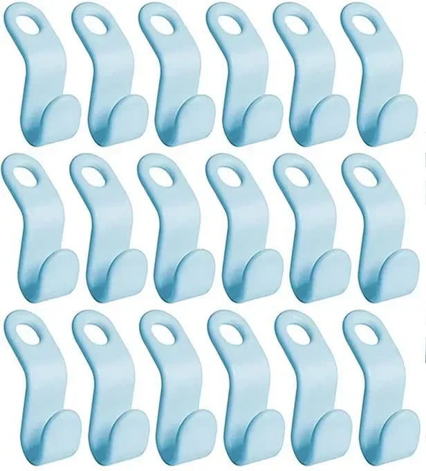 cintres suspension clips plastique moderne économie espace rangement chambre vêtements blanc bois naturel