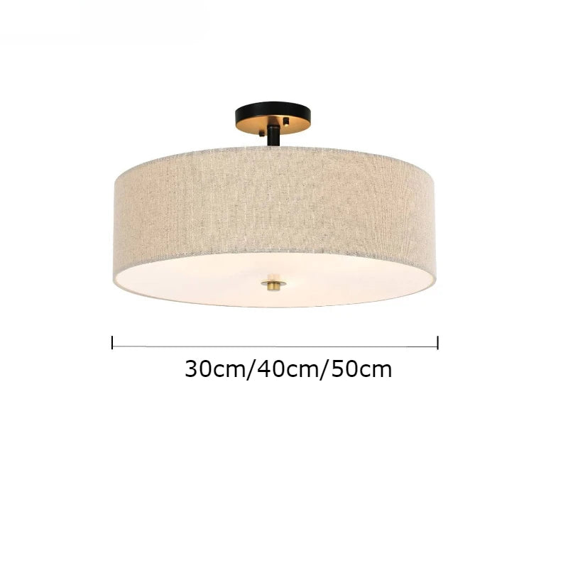lampe suspendue tissu moderne beige noir 30cm 40cm 50cm opaque chambre restaurant