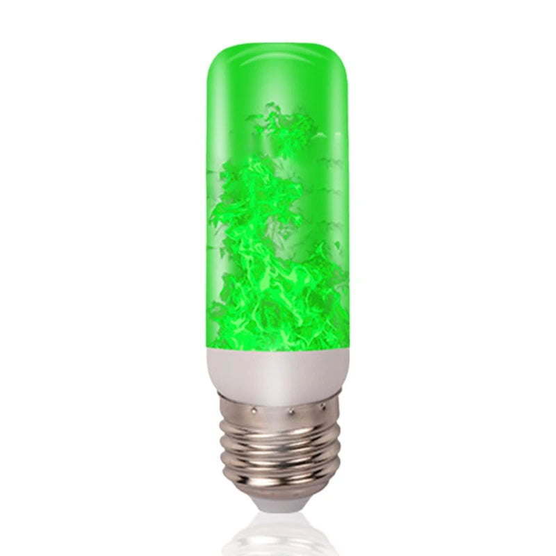 ampoule led effet flamme blanc jaune rouge vert bleu culot e27 moderne décoration festive