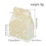 boîte cadeau blanc fleurs dorées ruban classique mariage anniversaire noël saint valentin halloween pâques