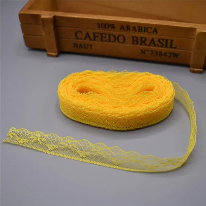 ruban dentelle 20mm large mariage jaune rose blanc rouge bleu noir classique haute qualité