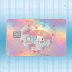 autocollant carte crédit my melody dessin animé rose violet bleu blanc