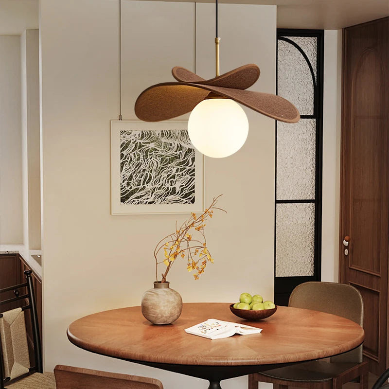 suspension lumineuse moderne marron foncé globe opaque scandinave chambre salon