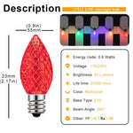 ampoules led multicolores rouge vert bleu jaune orange texturées clips coniques 25 pièces