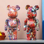 figurine ours multicolore graffiti résine contemporaine décoration intérieur table chambre erotique