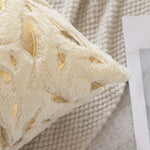 housses coussin plumes dorées fourrure moderne beige bleu rouge gris rose 43x43cm polyester respectueux