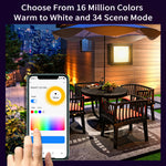 lampe murale intelligente led rgbicw noir moderne controle vocale ip68 wifi 20w