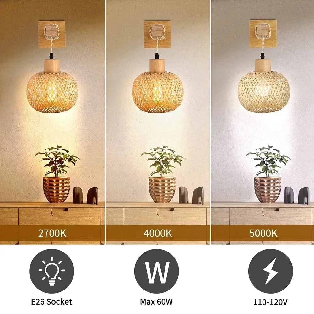 Comparaison des différentes tailles d'appliques murales bambou