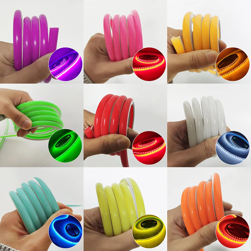 Bande LED RGB 12V insérée dans tube silicone