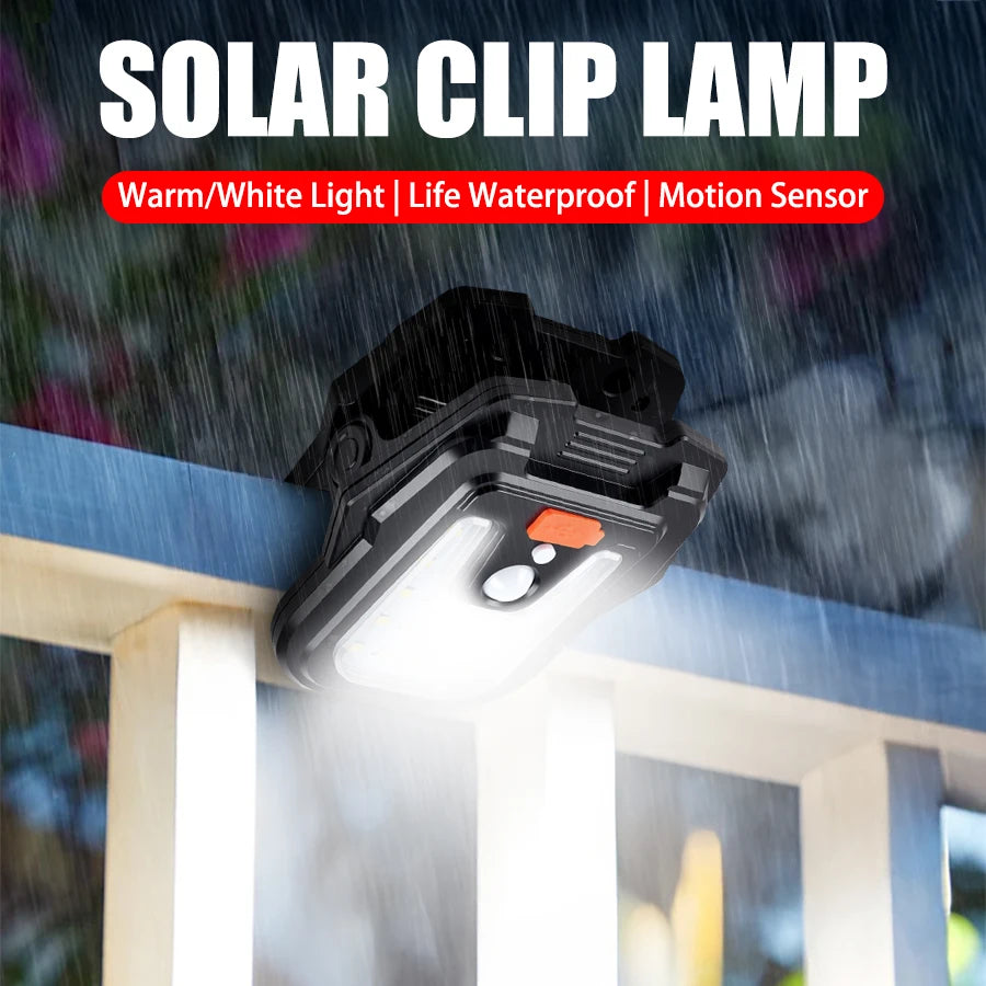 lumière solaire led clip capteur mouvement éclairage extérieur jardin contemporain rechargeable