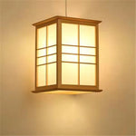 lampe suspendue bois naturel blanc moderne minimaliste papier translucide vis cable
