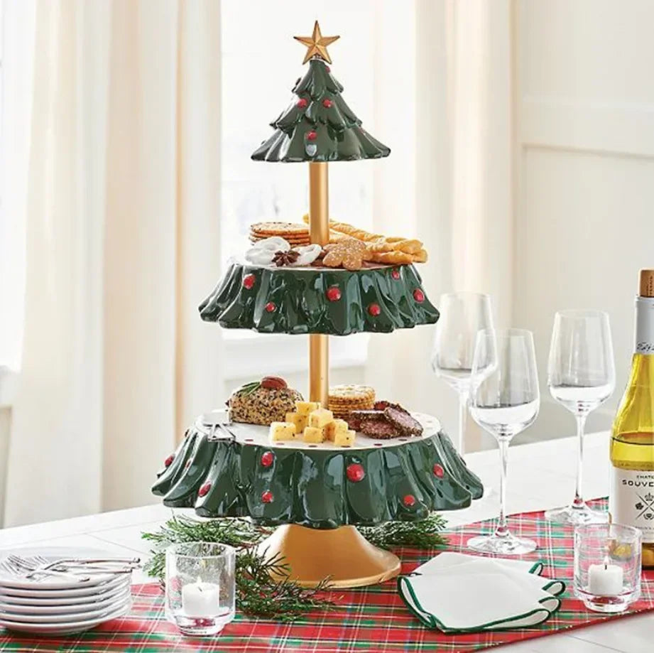 décoration table noël résine vert rouge blanc sapins cannes sucre géométrique traditionnelle festive serveur