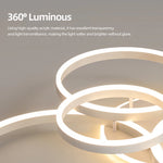 luminaire moderne led dimmable blanc or télécommande éclairage concentrique minimaliste