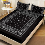 draps lit noir ornements floraux classique 100x191cm 120x200cm 140x200cm 180x200cm 200x220cm 3pièces