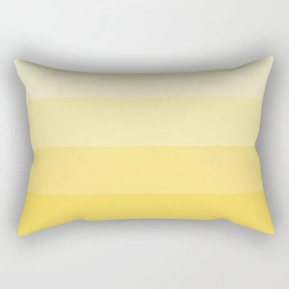 taie d'oreiller rectangulaire jaune clair motif géométrique moderne housse coussin canapé coton 30x50cm