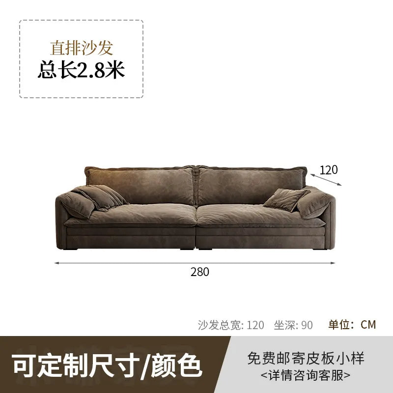 canapé d'angle marron clair velours mat moderne bois largeur 180cm longueur 360cm