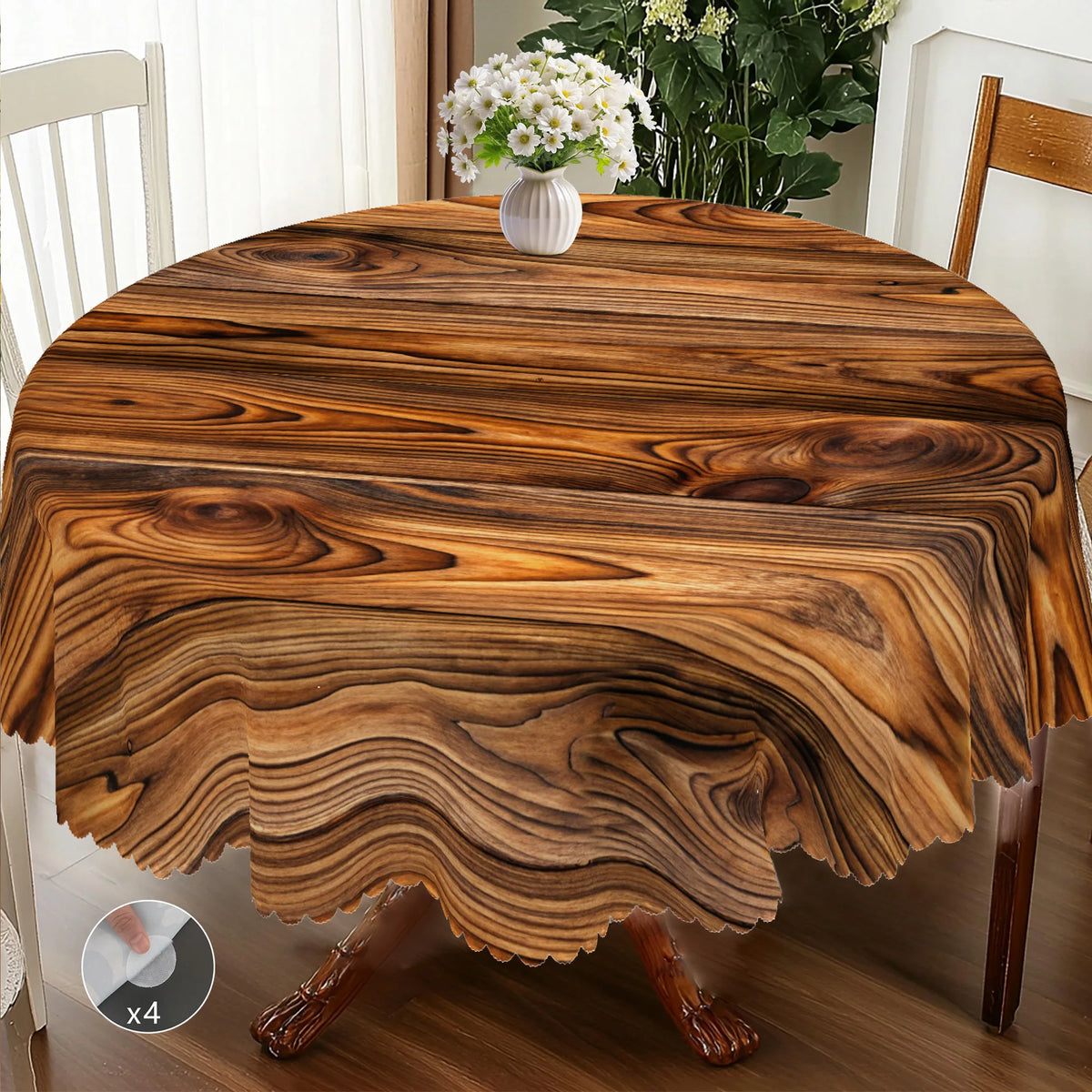 nappe imperméable polyester texture bois marron clair moderne adhésive table extérieure anniversaire mariage festive