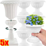vases blancs classiques plastique ribbé maison décoration fleurs artificielles multifonctionnels