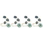 accessoires fenetre attache rideau fleur relief gris vert rose beige decoratif