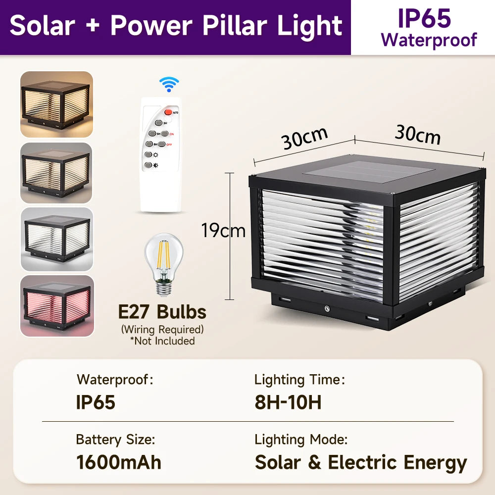 lampe solaire extérieure led moderne noire ip65 panneau solaire télécommande