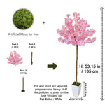 arbre artificiel fleurs rose clair moderne pot extérieur decoration maison jardins patios anniversaires
