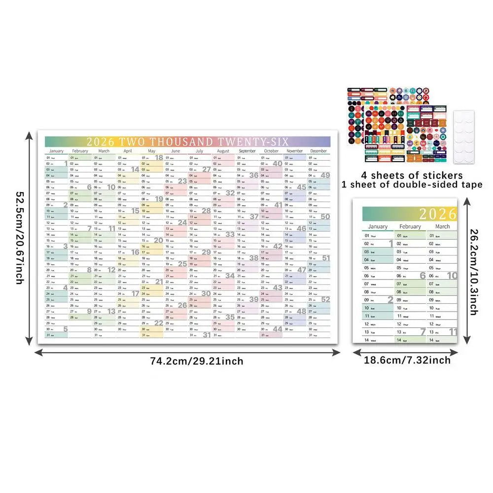calendrier mural multicolore moderne stickers adhésifs planification mensuelle jour mois dates famille maisonécole