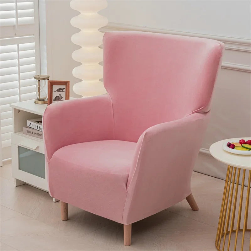 Housse fauteuil velours beige clair moderne canapé place lavable machine restaurant