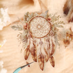 autocollants decoratifs boho chic motifs floraux cage oiseaux lanterne attrape reves feuillets opaques beige