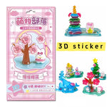sticker 3d mignon dessin animé rose vert bleu blanc doré floral géométrique enfants classe
