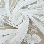 rideau blanc transparent brodé papillons fleurs cuisine romantique français 150cm 180cm