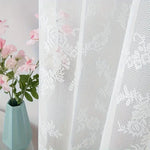 rideau blanc fleur dentelle transparent classique romantique fenêtre intégré machinewasher pastorale
