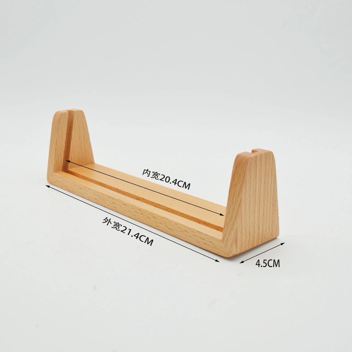 support présentation bois moderne brun foncé carte visite pouces minimaliste