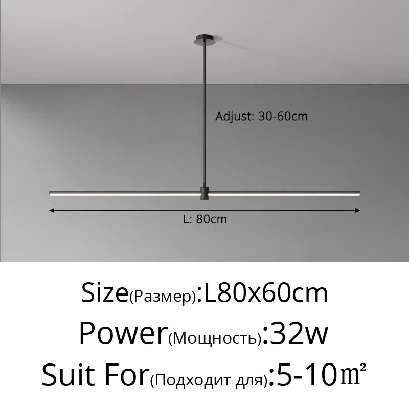 lampe suspension moderne noire aluminium lisse 80cm 100cm 120cm variable