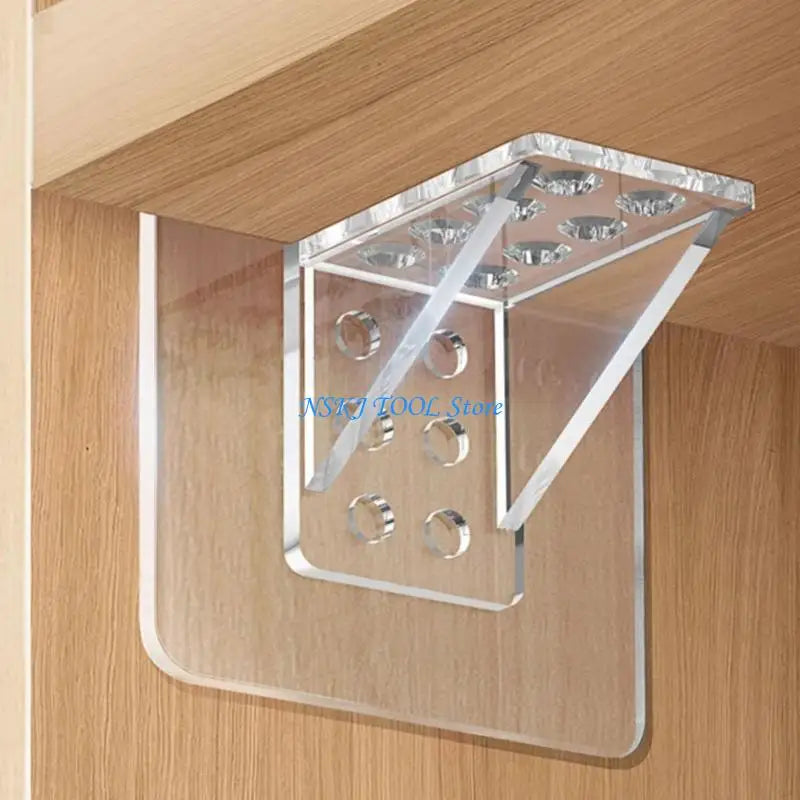 supports rangement transparents adhésifs modernes armoire bibliothèque pièces facile sans perceuse