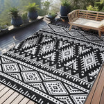 tapis moderne noir blanc motif géométrique triangle losange polyester rectangle