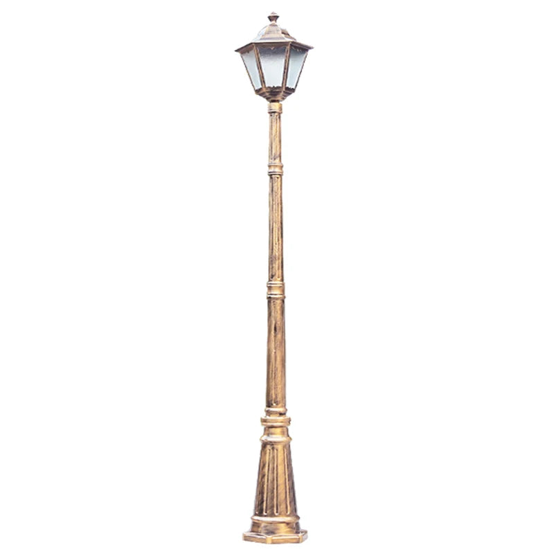 lampe rue dorée texture classique ornements floraux éclairage extérieur ip65 led aluminium