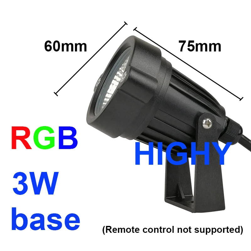 projecteur solaire led rgb ip65 moderne piquet cable noir abs