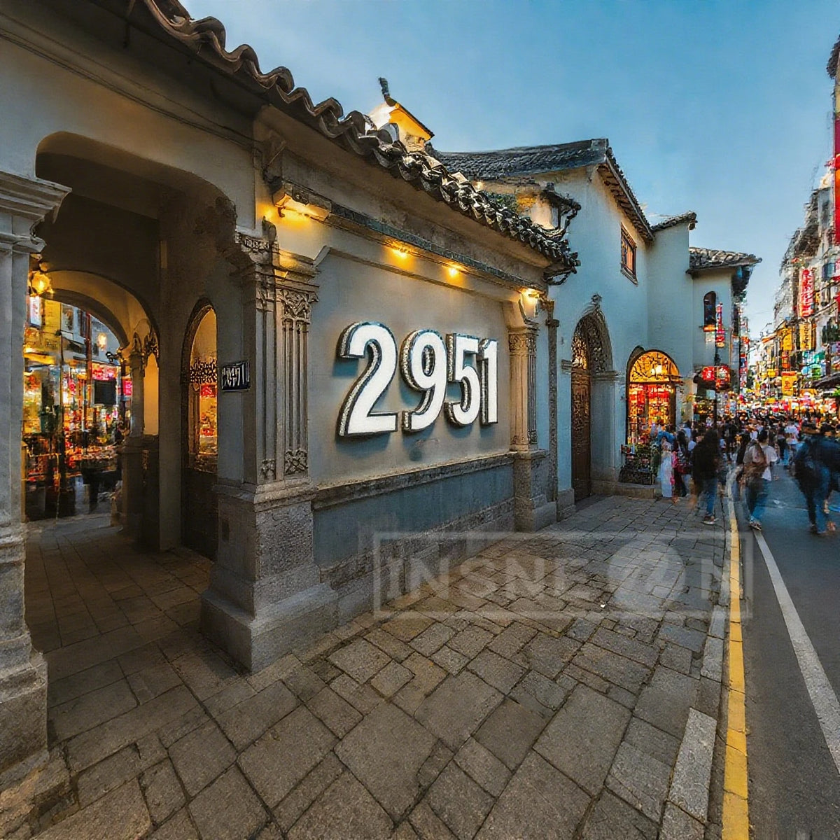 Enseigne lumineuse avec éclairage LED pour entrée de maison