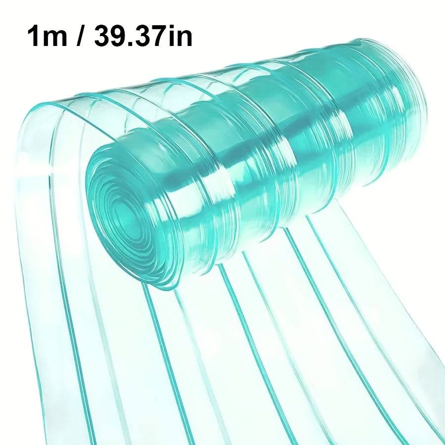 rideau fenêtre bleu rayures clips moderne translucent 100cm PVC isolant