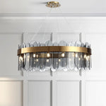 suspension lumineuse moderne or blanc rondes transparentes 90 260V 249 2000lm