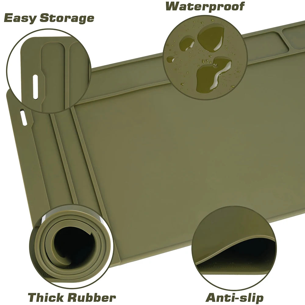 tapis magnétique noir vert olive utilitaire rainures outils suspension industrielle