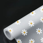 tapis protection meuble transparent jaune fleur adhésif moderne 100x30cm 150x30cm 200x30cm 200x45cm
