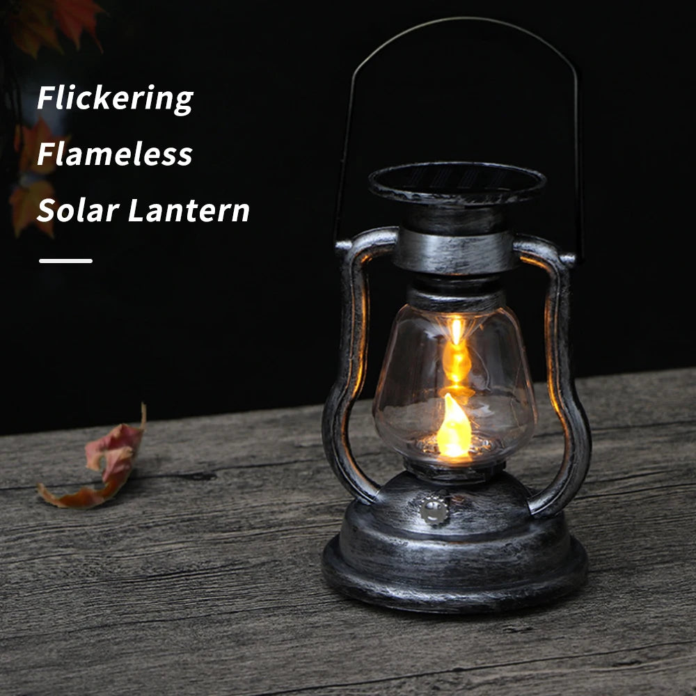 lanterne solaire vintage bronze transparente abat jour annuel suspenduextérieur jardin lumière autoinstallation ip44
